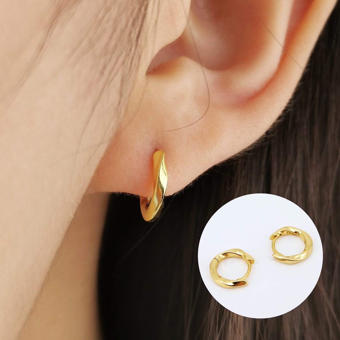 Simple Twist Hoop Earrings