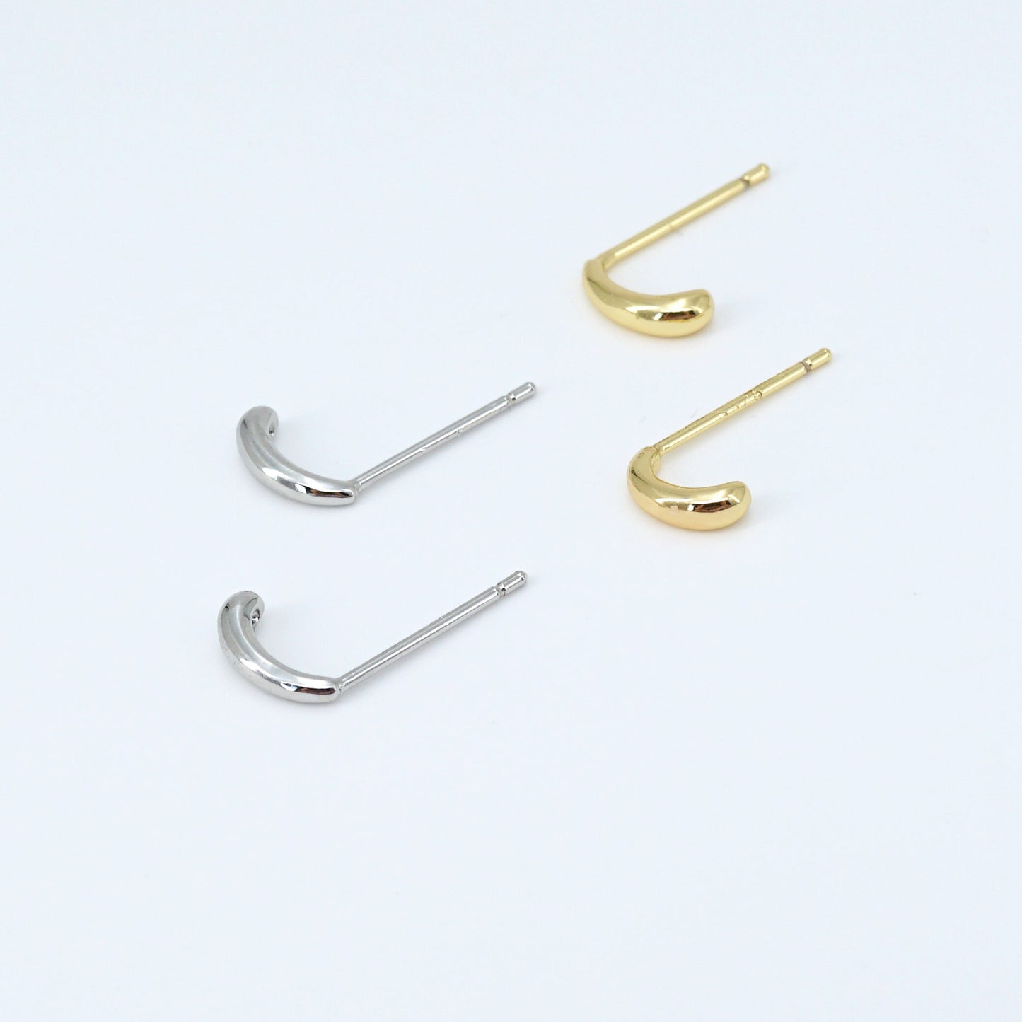 Tiny 925 Sterling Silver Water Droplet Stud Earrings