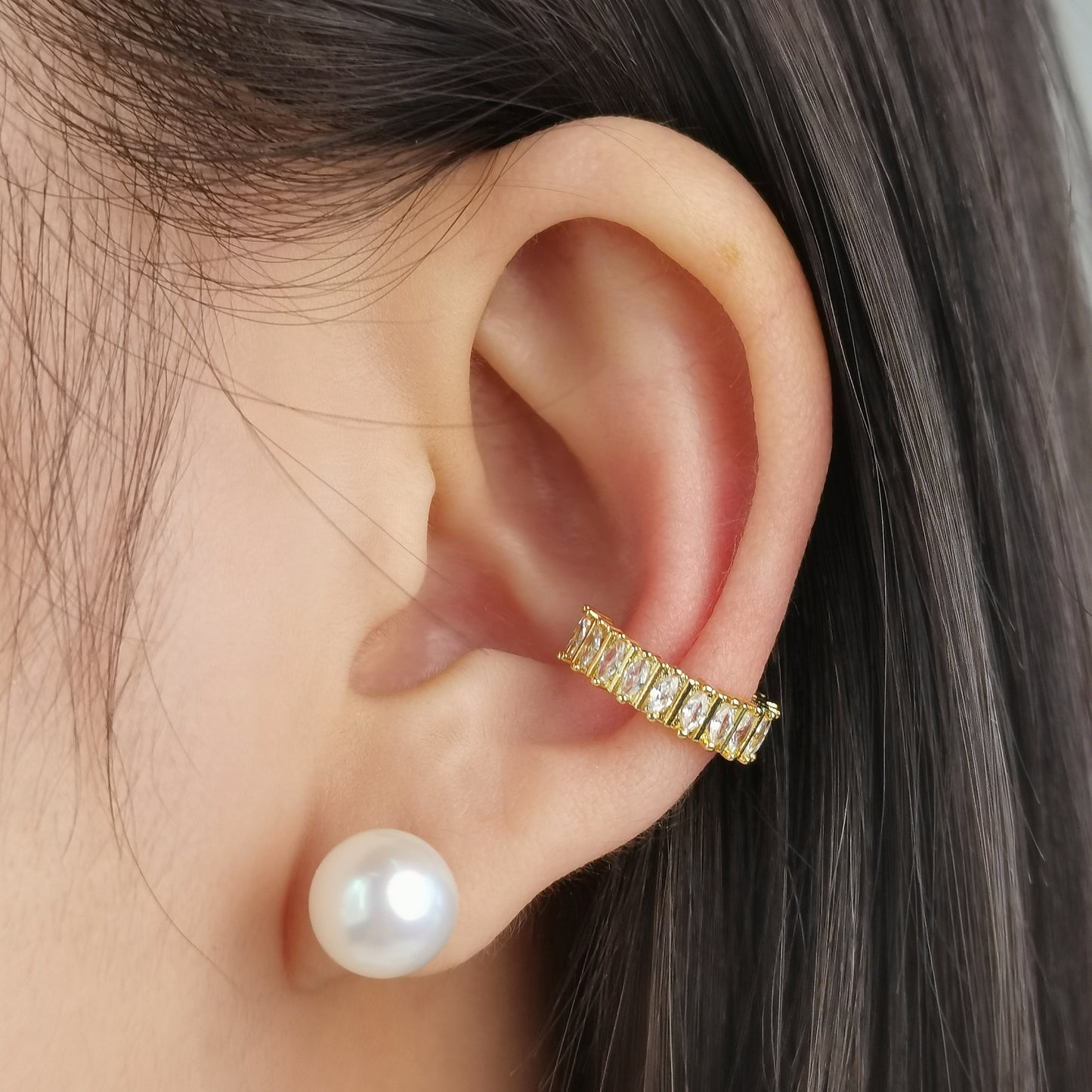 No Piercing Needed CZ Ear Cuff, Conch Cuff Earring