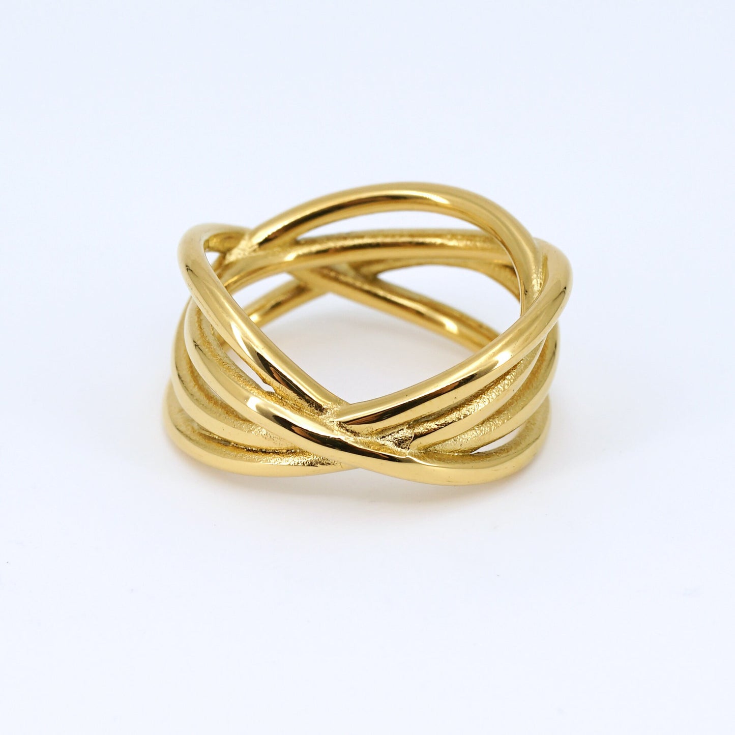 Gold Wrap Ring, Wraparound Stackable Ring