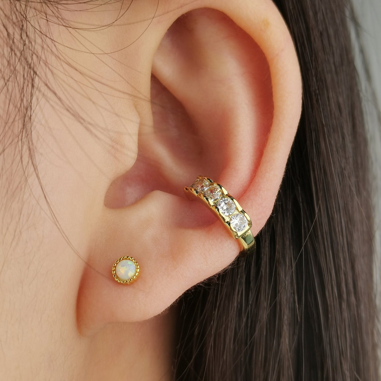 No Piercing Needed CZ Ear Cuff, Conch Cuff Earring