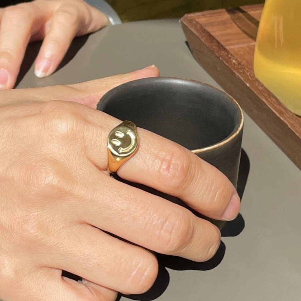 Smiley Face Ring, Happy Face Ring