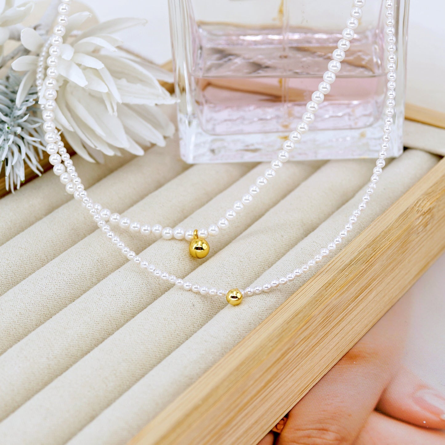 Classic Pearl Choker Necklace, 2/3mmm, Wedding Bridal Jewelry