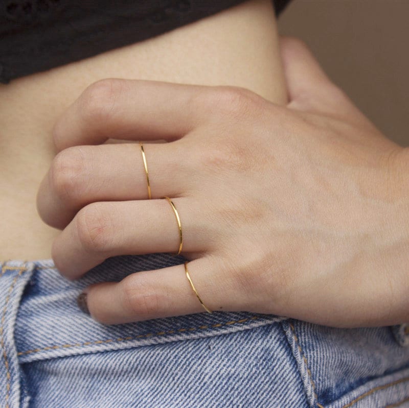 Ultra Thin Gold Ring, Stacking Rings