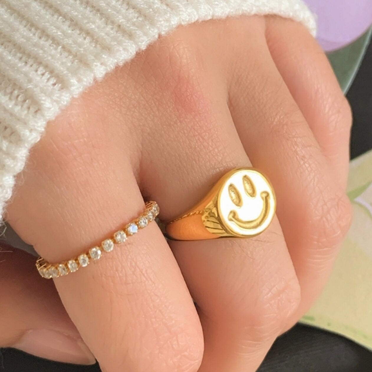 Smiley Face Ring, Happy Face Ring