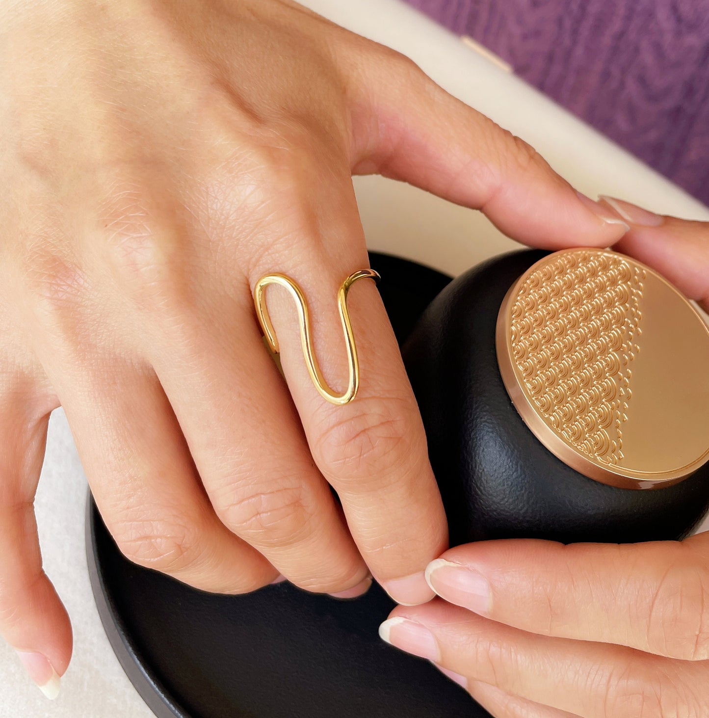 Dainty Gold Curved Ring