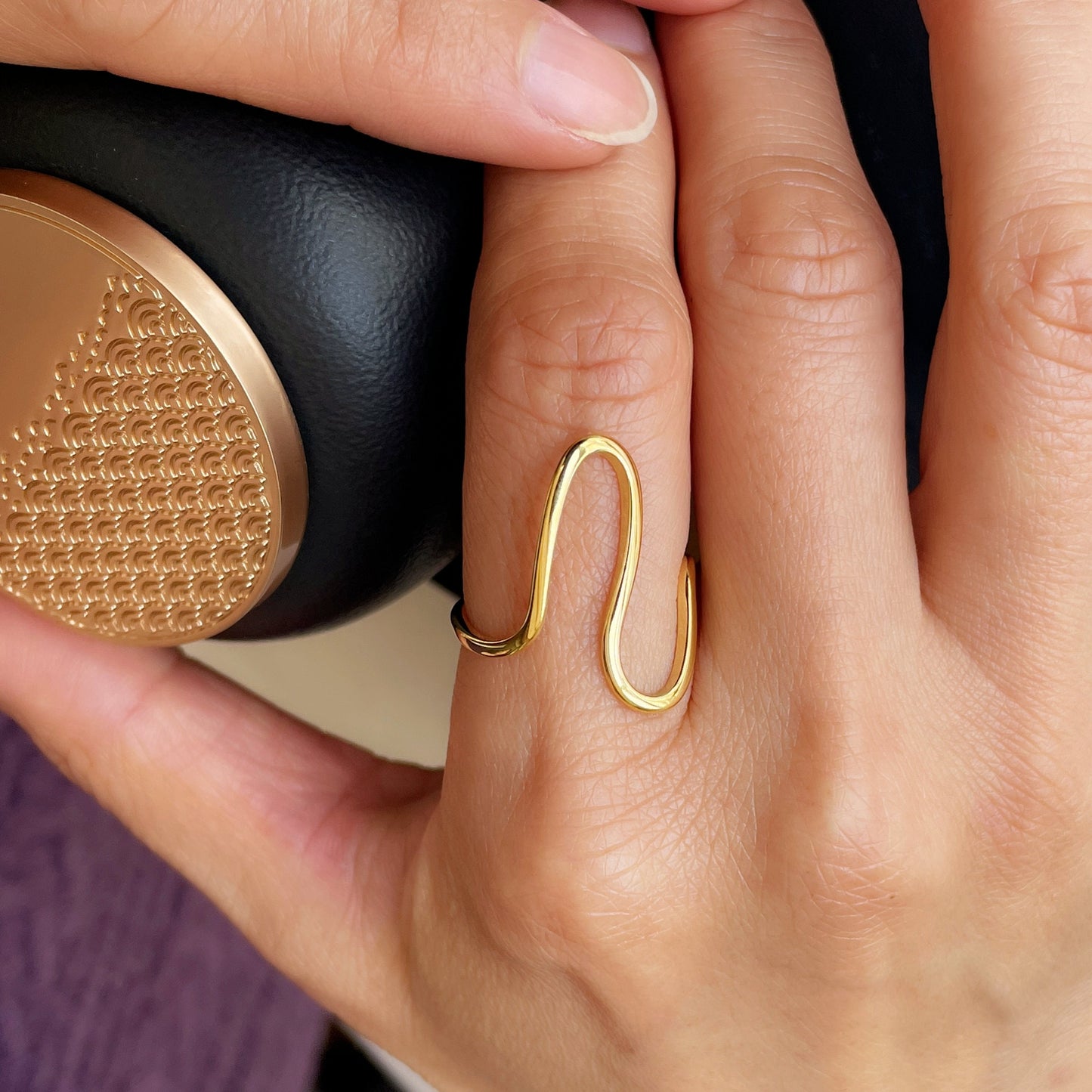 Dainty Gold Curved Ring