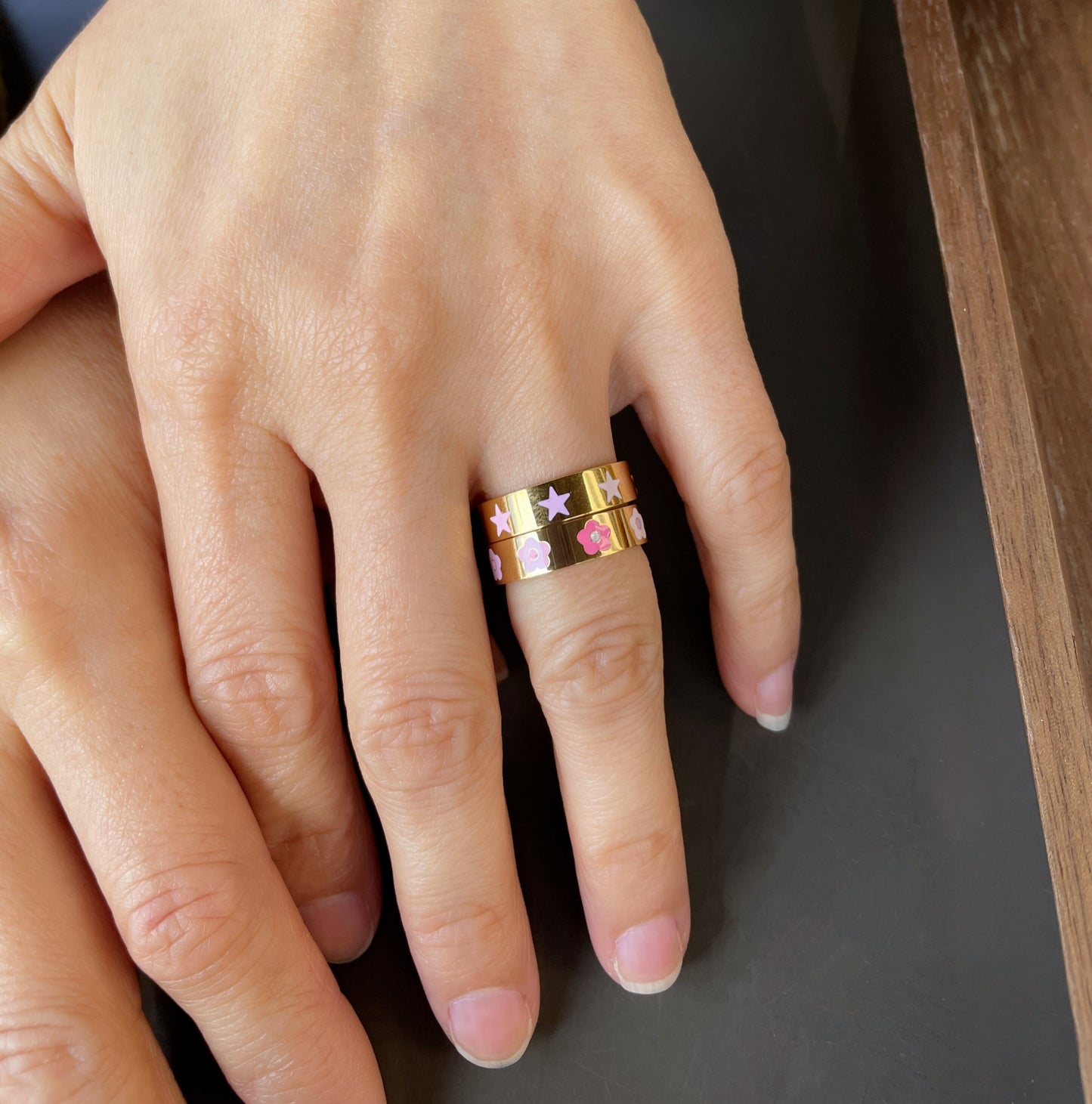 Rainbow Star/Heart/Flower Enamel Ring