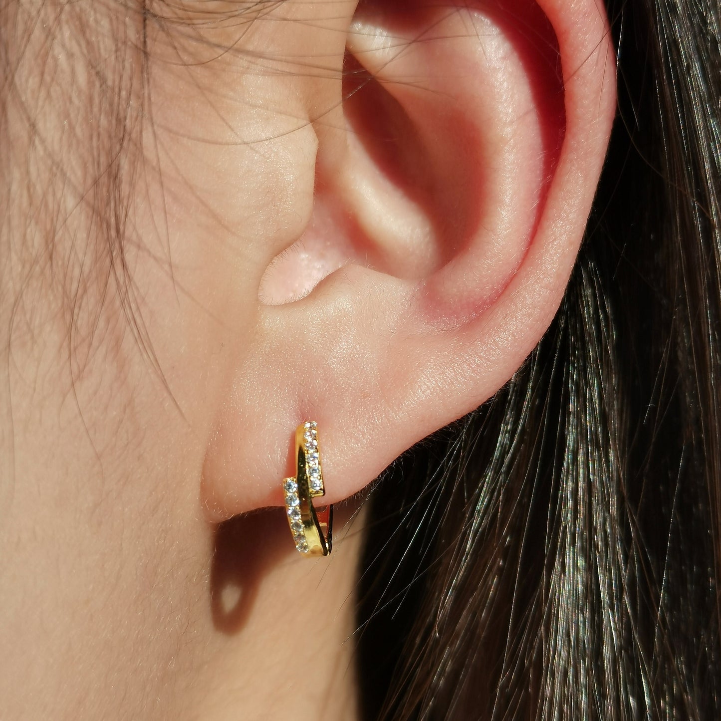 Tiny Huggie Hoop Earrings In Sterling Silver