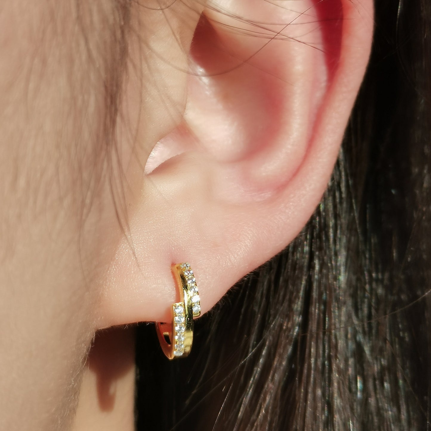 Tiny Huggie Hoop Earrings In Sterling Silver