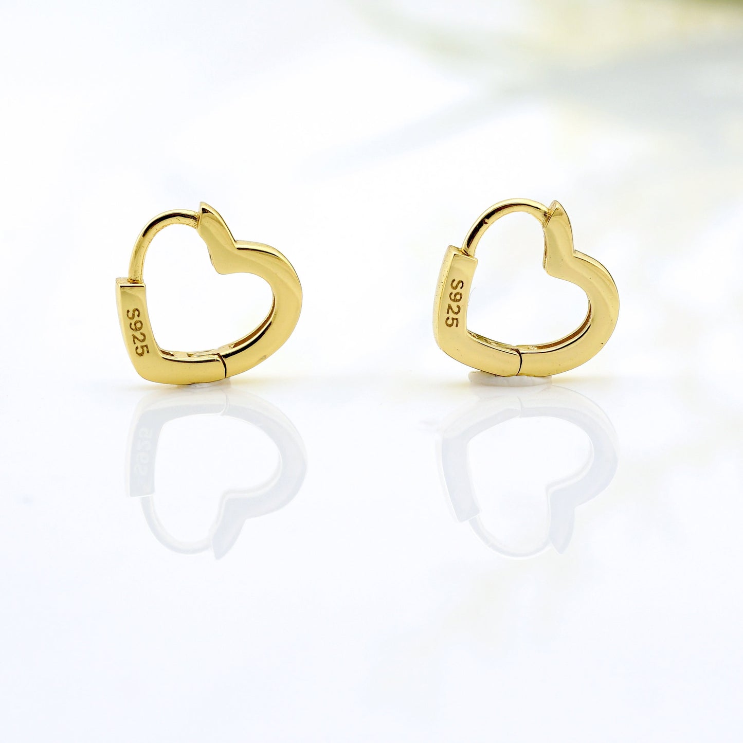 Heart Shape Huggies Hoop Earrings