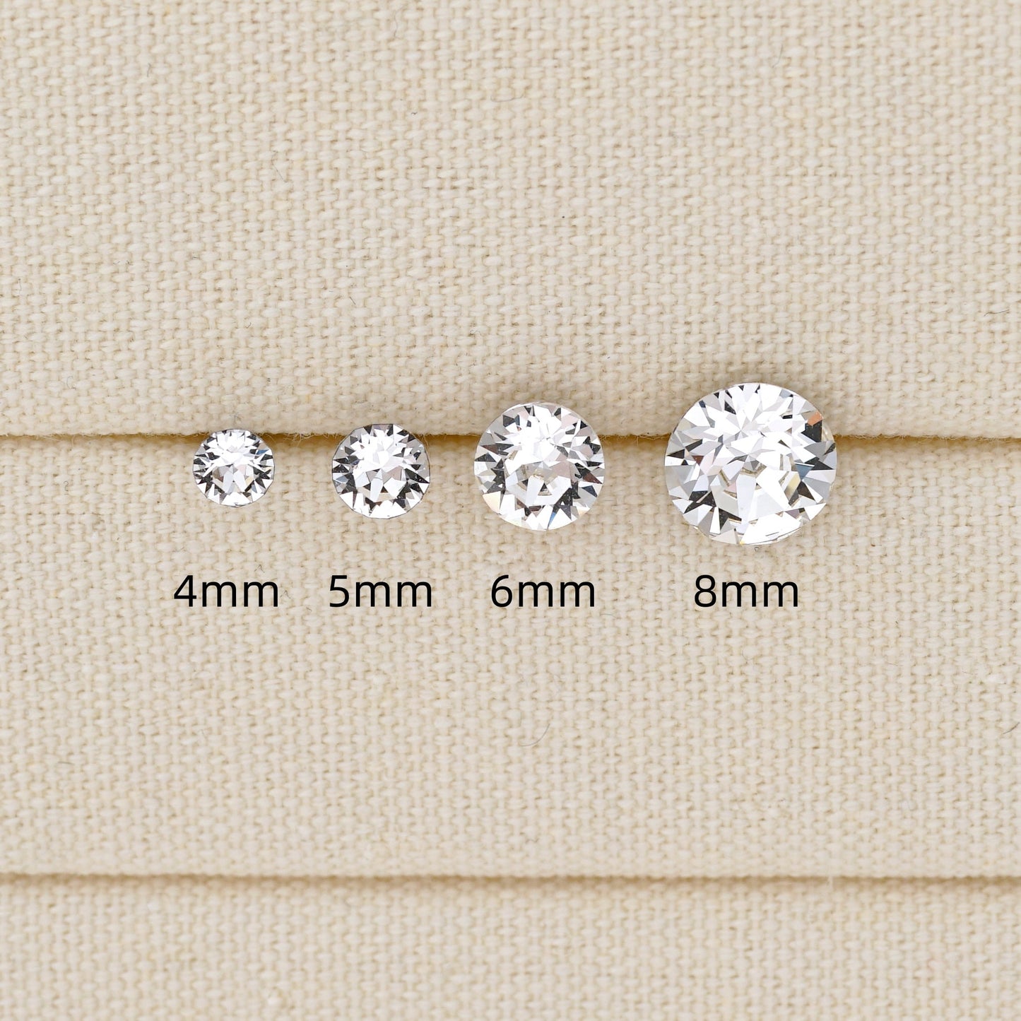 20G Swarovski Crystal Stud Earrings 4/5/6/8mm