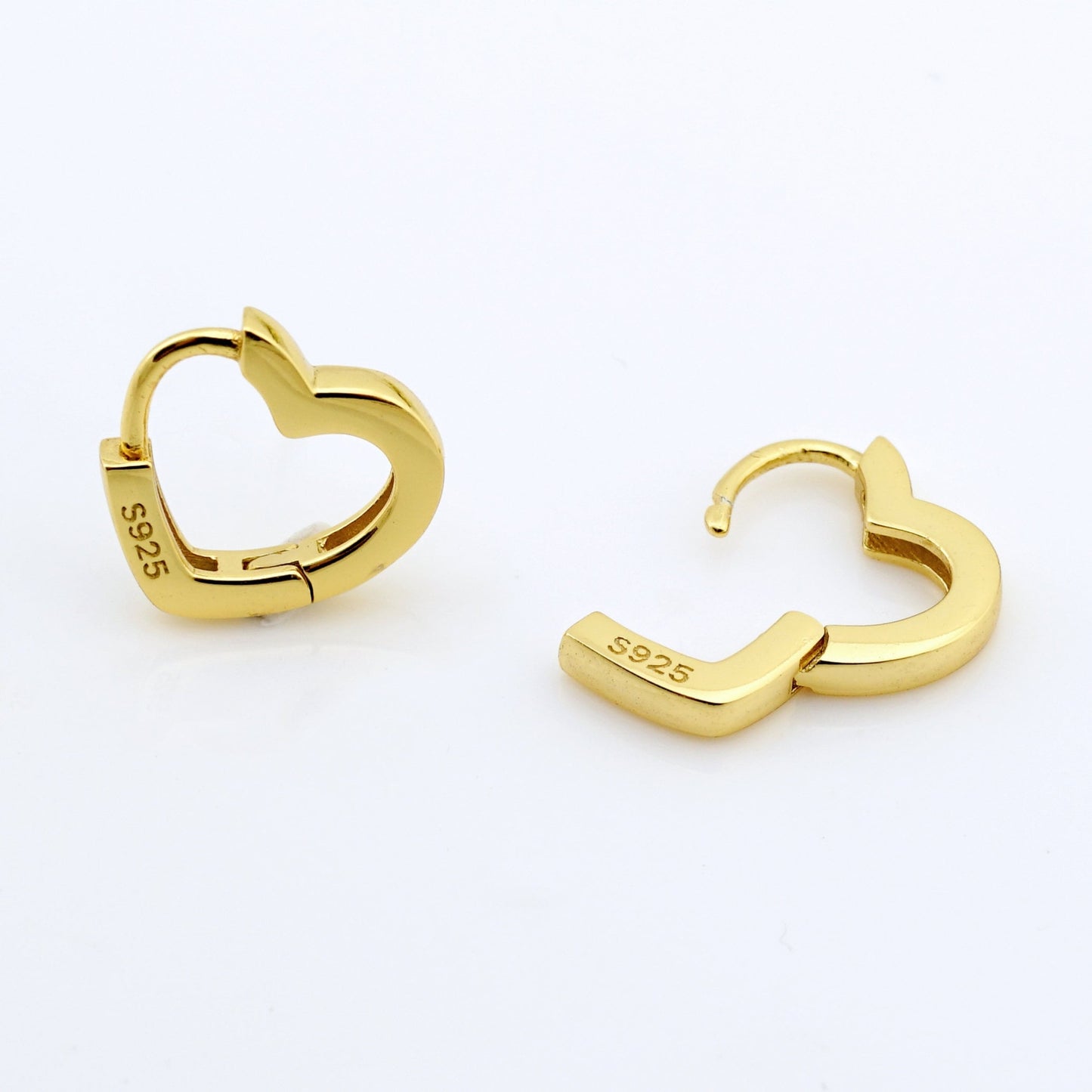 Heart Shape Huggies Hoop Earrings