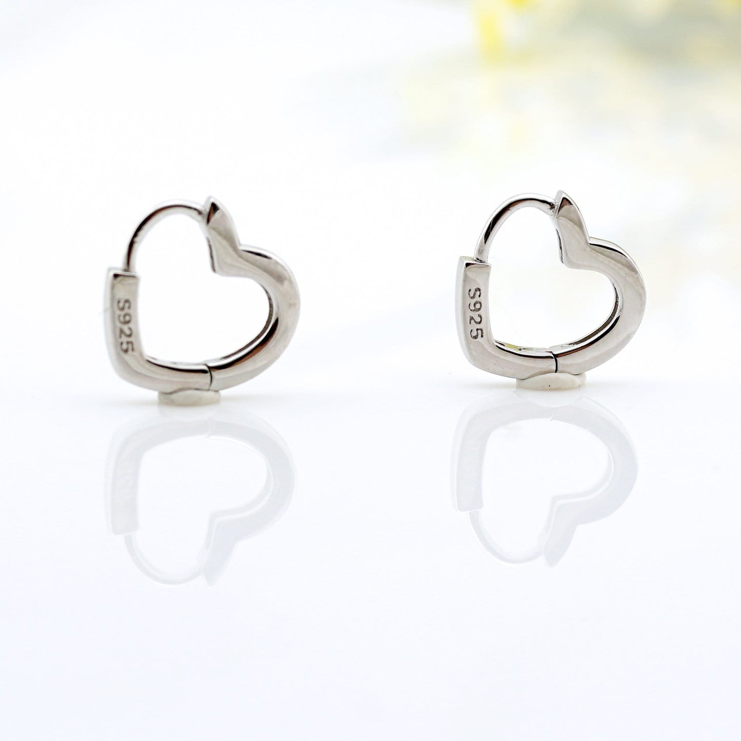 Heart Shape Huggies Hoop Earrings