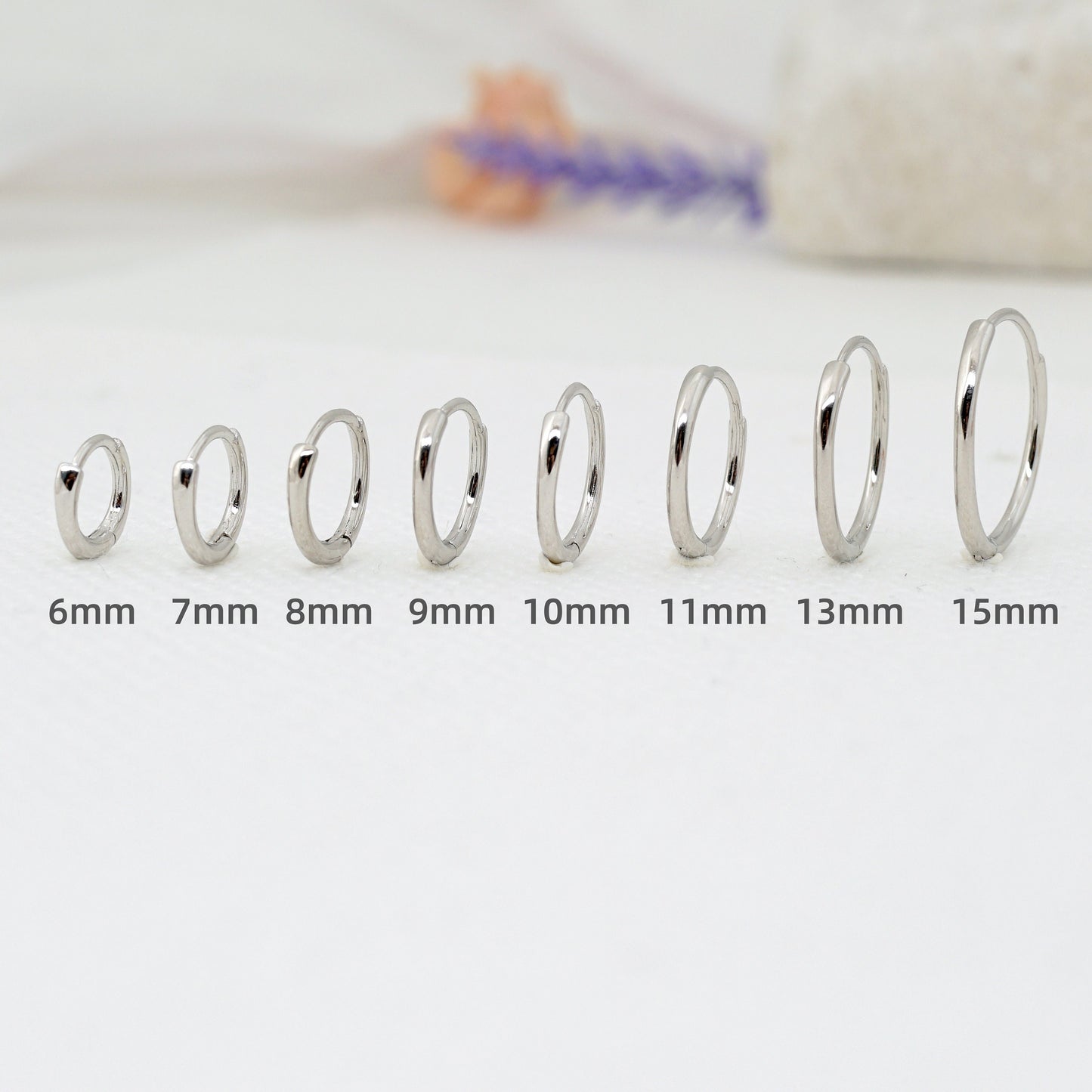 Sterling Silver Thin Huggie Hoop Earrings