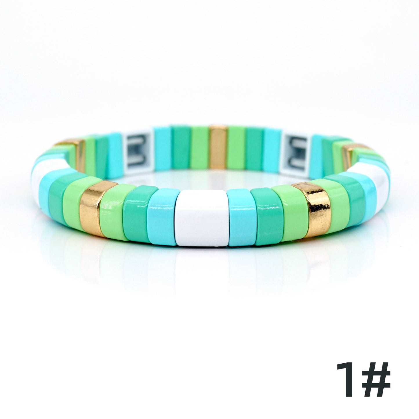 Boho Colored Enamel Bracelets Set, Bracelet for Summer